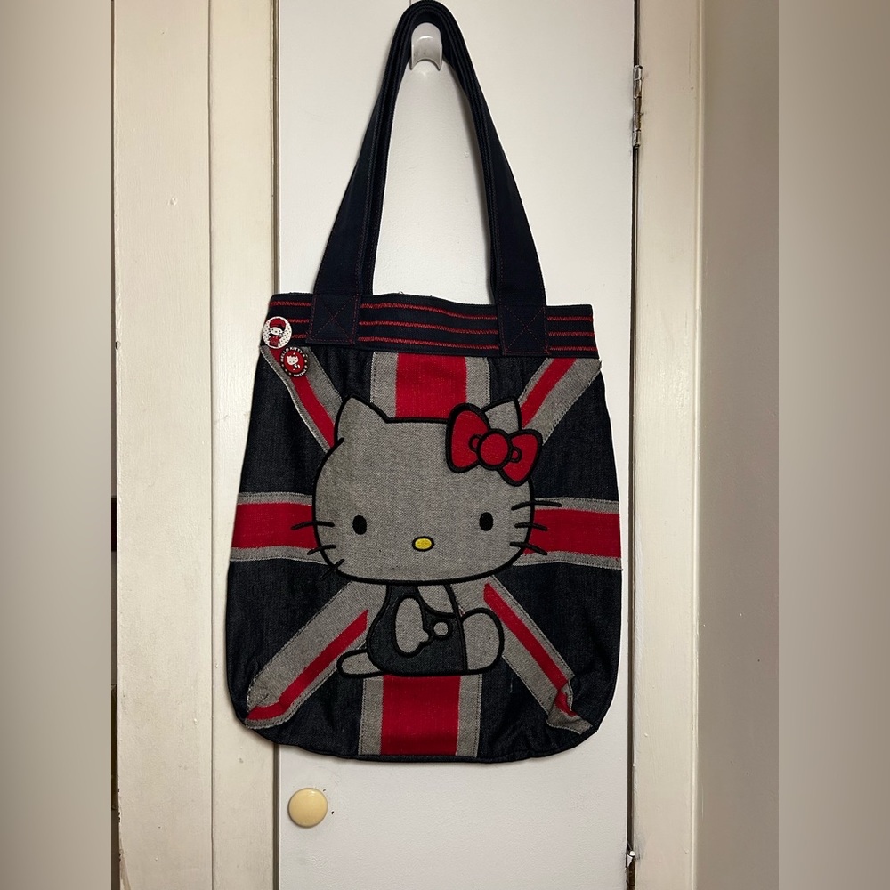 Loungefly, Hello Kitty Union Jack Denim tote bag